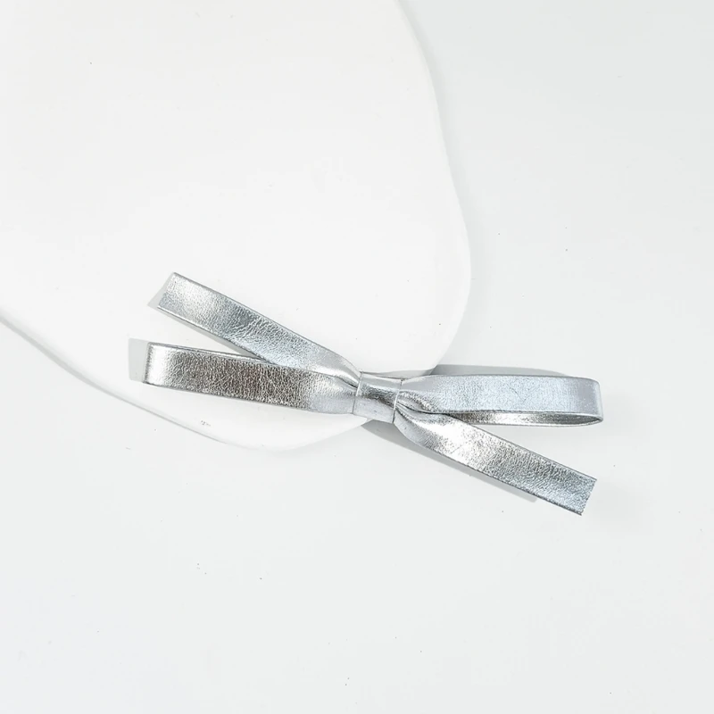 Заколки для волос с бантиками серебряные балетные банты 2000-х годов плоские