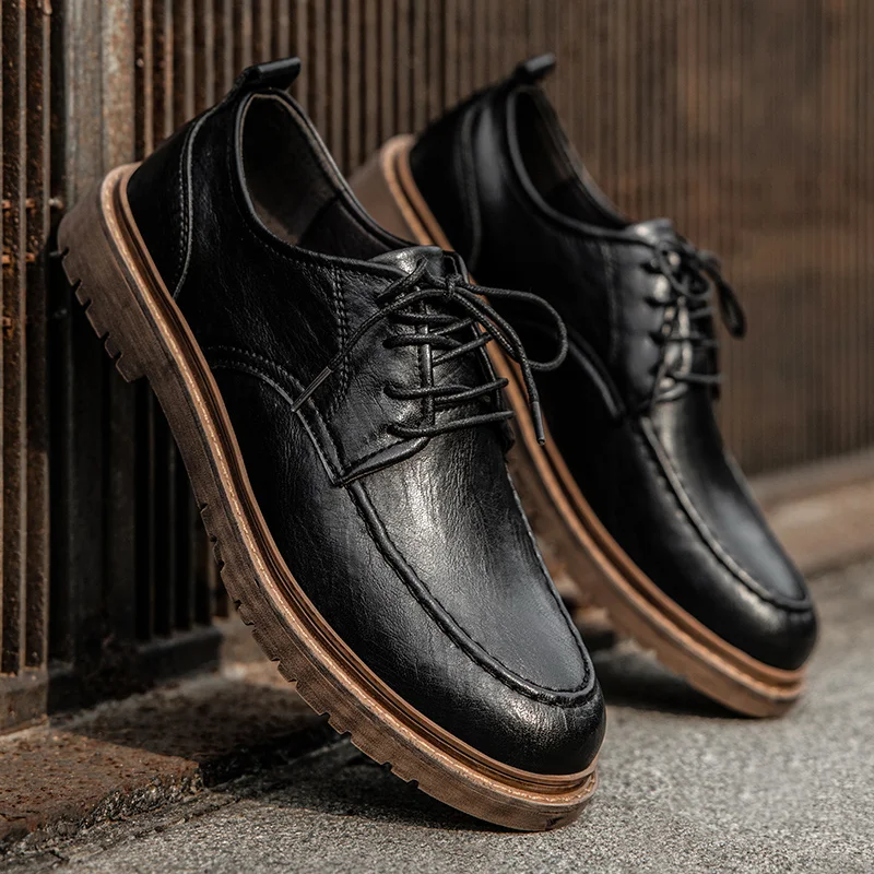 

Spring/Autumn Men Genuine Leather Shoes Hard-Wearing Brogue Casual Shoes New Men Business Shoes Work Boots S12380-S12394 Dn