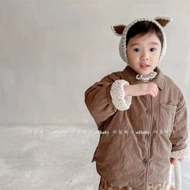 2024 осенне-зимняя детская зимняя корейская бархатная утепленная одежда с