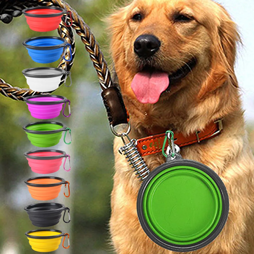 

Pet Bowl Silicone Folding Cat Eating Dish Dog Walking Portable Puppy Food Container Feeder Collapsible Bowls Outdoor Travel