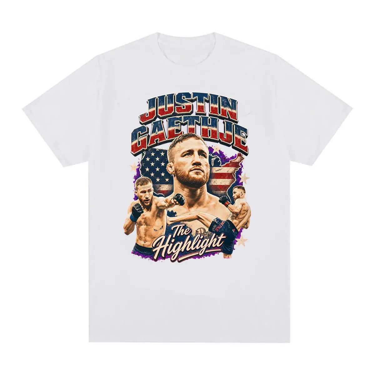 Футболка с ретро-графикой Justin Gaethje The Highlight, мужская одежда, готические футболки в стиле Харадзюку, повседневные хлопковые футболки с короткими рукавами (art.: 3920dbeae01c2) - 3920dbeae01c2