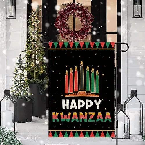 Фото Садовый флаг Happy Kwanzaa, 12×18 дюймов, двусторонний, EYY IIX SSL №3