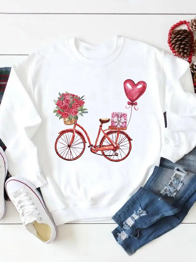 

Casual Autumn Valentine Love Trend 90s Pullovers Fashion Print Graphic Sweatshirts Spring Fall Female Women Regular Clothing