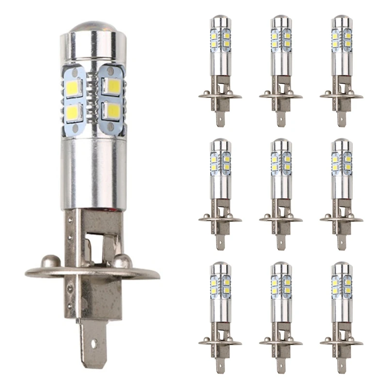 

10Pcs 100W H1 LED Bulbs Headlight 6000K Super Bright Car High Low Beam Fog Lamp Running Light Motorcycle Lamp For Car