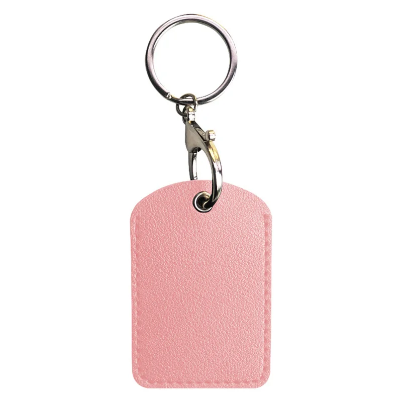 Leather Card Holder Keychain Key Ring Door Lock Access Tags ID Card Case Keychain Access Card Bag Key Tag Ring images - 6