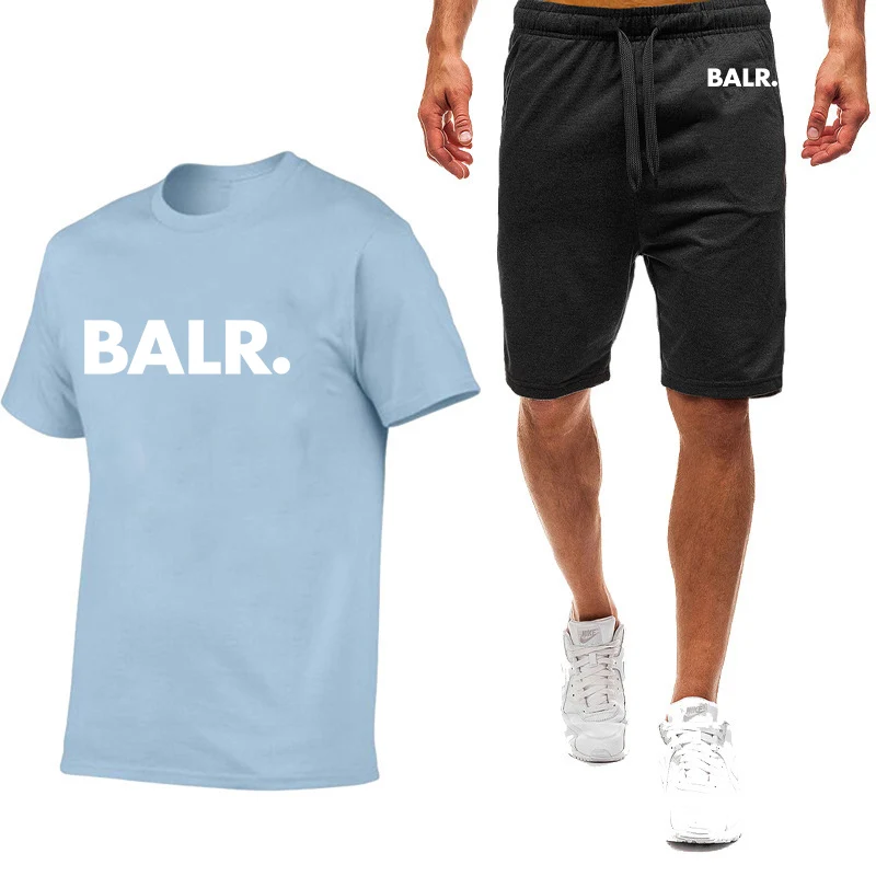 Летняя Новинка 2023 брендовый мужской однотонный классический комплект BALR с