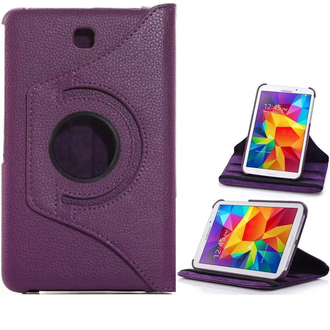 

Cover Case For Samsung Galaxy Tab 4 8 SM-T330 360 Degree Rotating PU Leather Flip Case Tab4 8inch T331 T335 Tablet Screen Glass