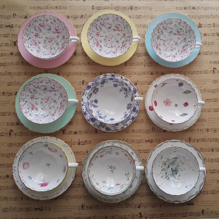 

European coffee image, high quality, creative ceramic tea cup, 160ml tea set