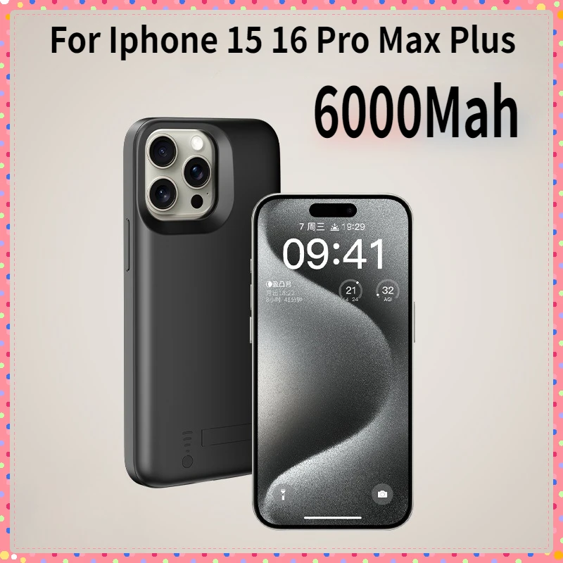 Чехол с питанием 6000 мАч для Iphone 15 Pro Max Plus чехол зарядного устройства 16