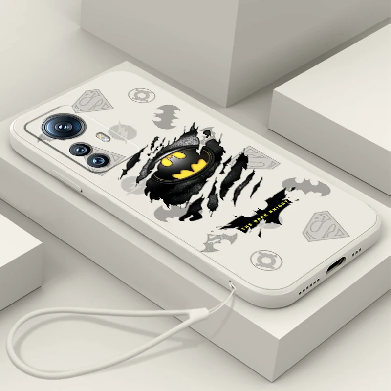 

Phone Case For Xiaomi Mi 12S 12X 12T 12 11i 11T 11 10 10S 10T Pro Lite Ultra 5G Luxury Batman Logo Art Hero Liquid Rope Cover