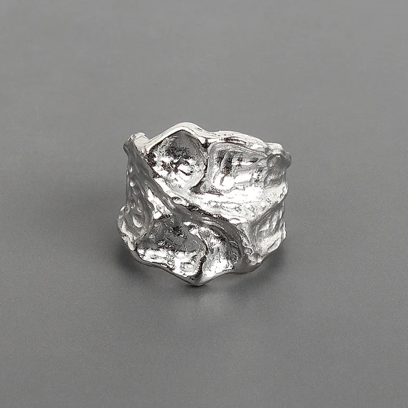 

Matte Surface Ellipse Silver Color Rings For Women Resizable Handmade 2022 Trend Fashion Jewelry