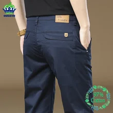 2023 New Men's Pants 97%Cotton Solid color Work Wear Casual Pant Wide Korean Y2k Clothing Jogger Cargo Trousers Male Big Size 40