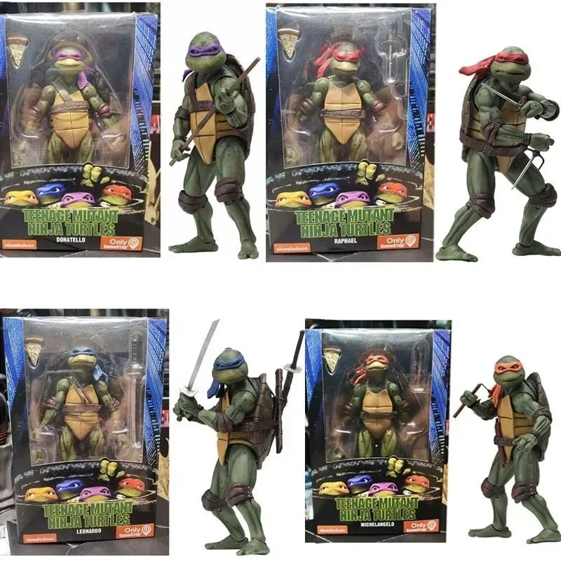 

Ninja Turtle 1990 Movie Raphael Donatello Michelangelo Limited Edition Figure Classic Model Birthday Gift Children's Toys anime