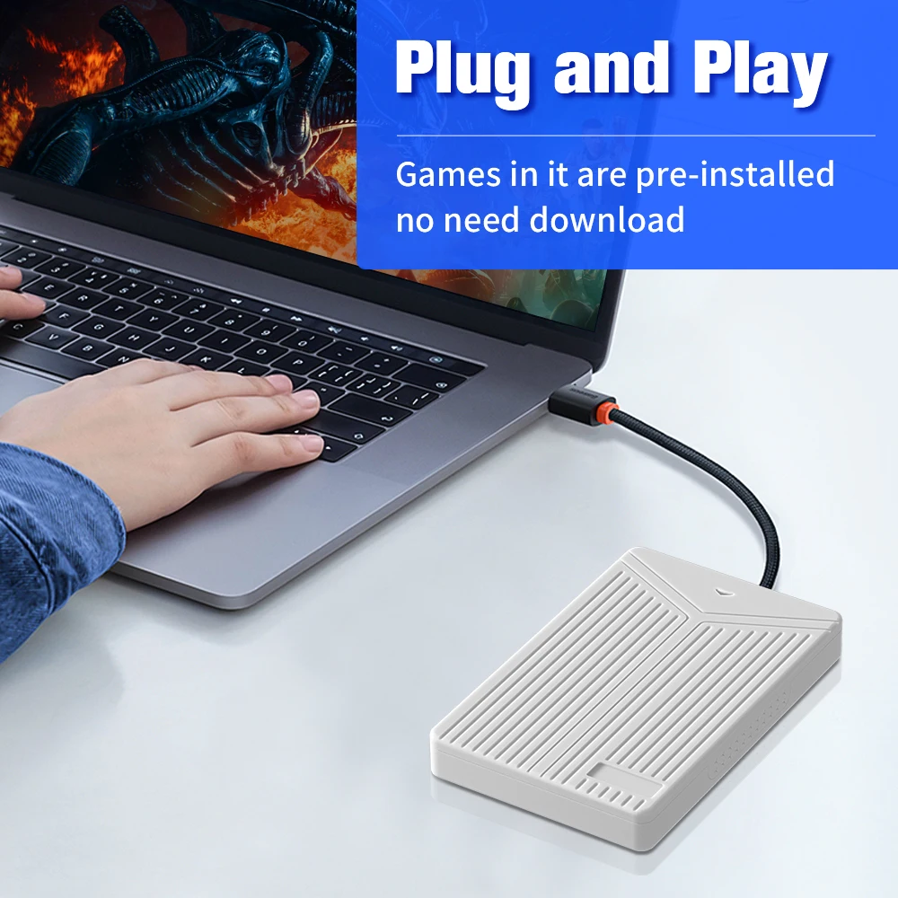 Игровой внешний жесткий диск Playnite 5 ТБ с 200+ играми на ПК AAA Plug and Play для Windows