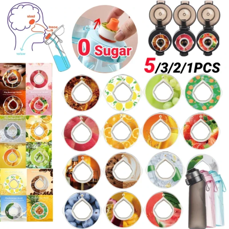 

1-5Pcs Fruit Scent Pods Air Scent Fruit Flavour 0 Sugar Up plastic Water Drink Bottle Flawour Flavor Pod Water Bottles For Girls