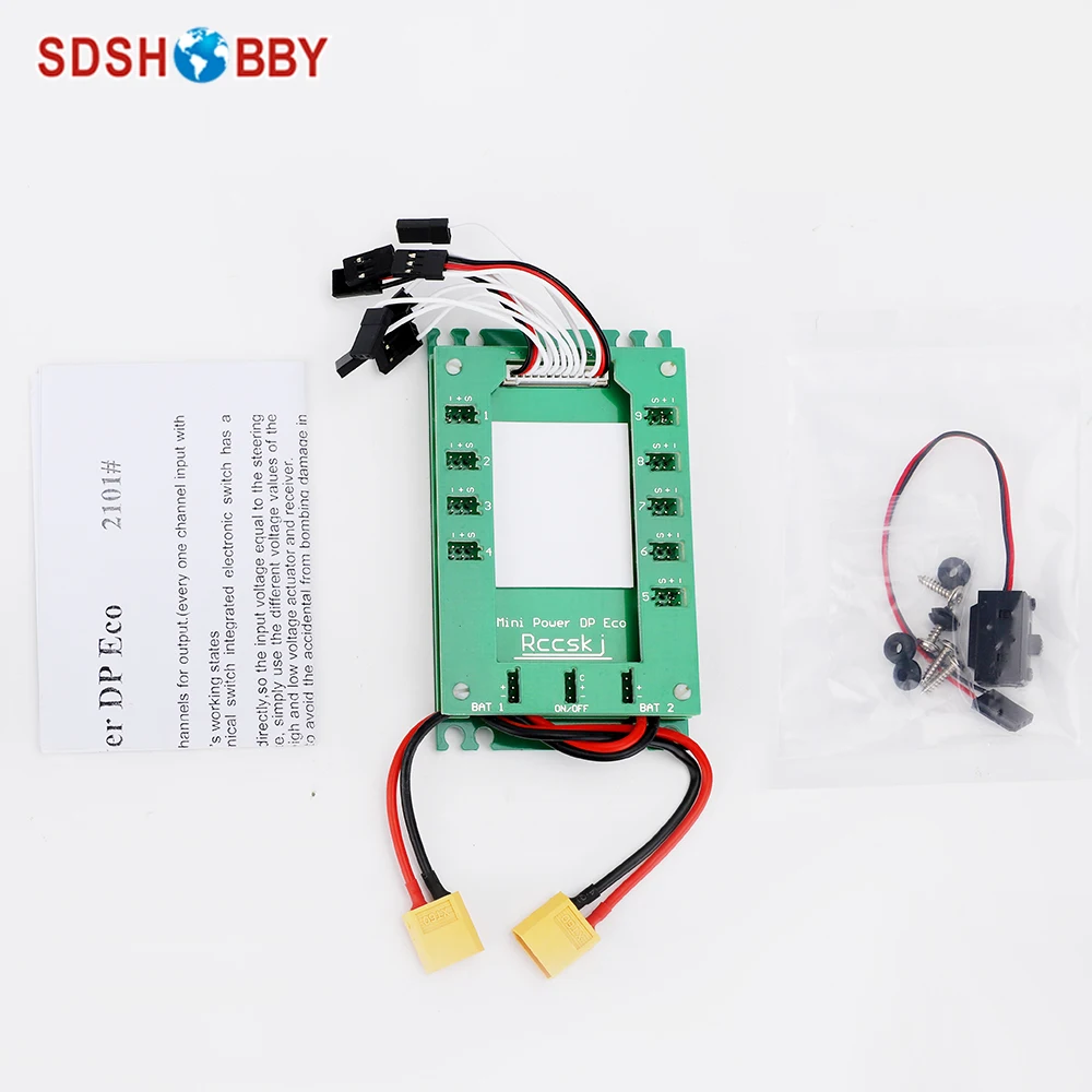Mini Servo Section Board with Dual Power Input Wire and Electronic Switch Green Color | Parts &amp Accs
