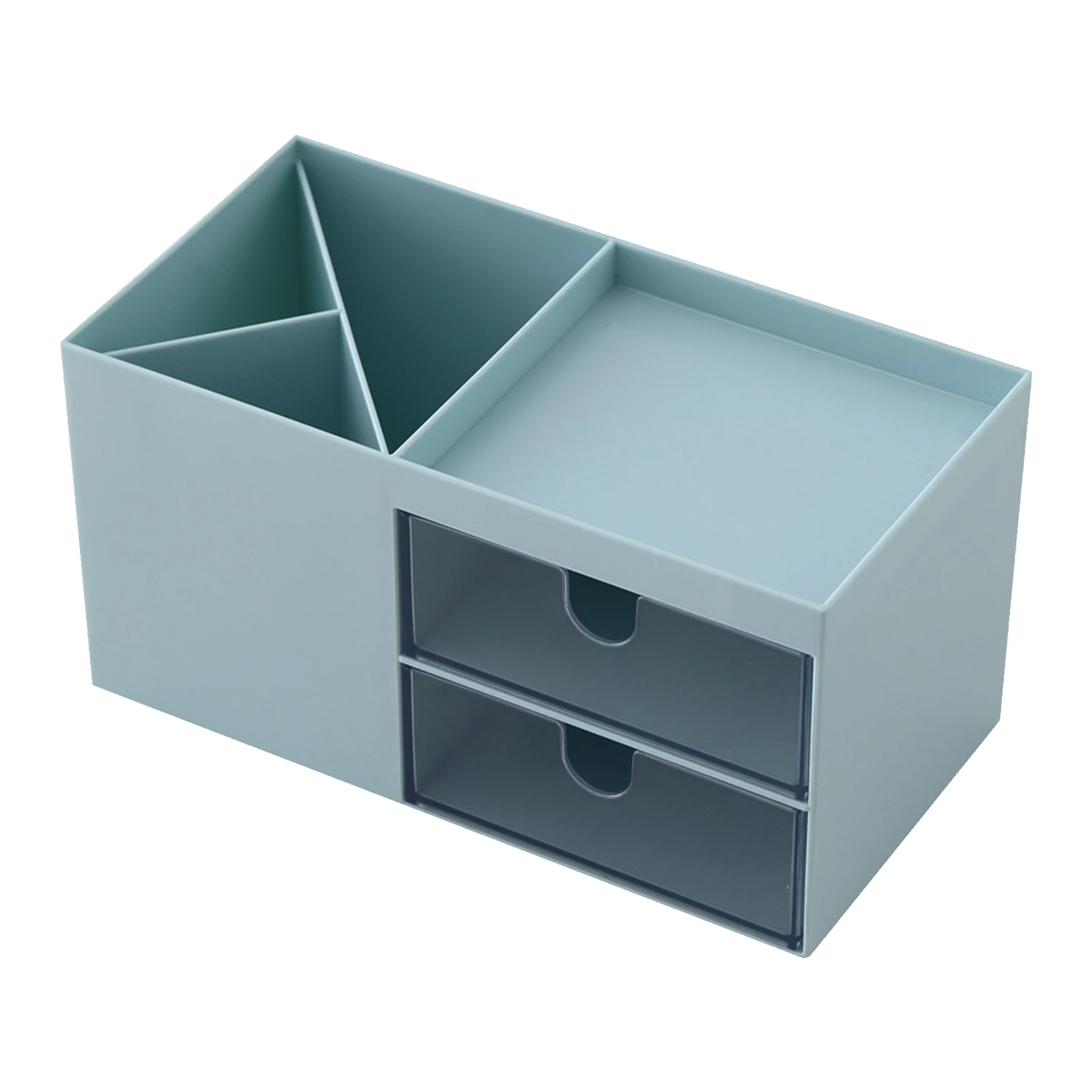 

Blue Stationery Desk Organizer ABS Home Gift School Office With Drawer Practical Accessories Storage Multifunctional Pen Holder