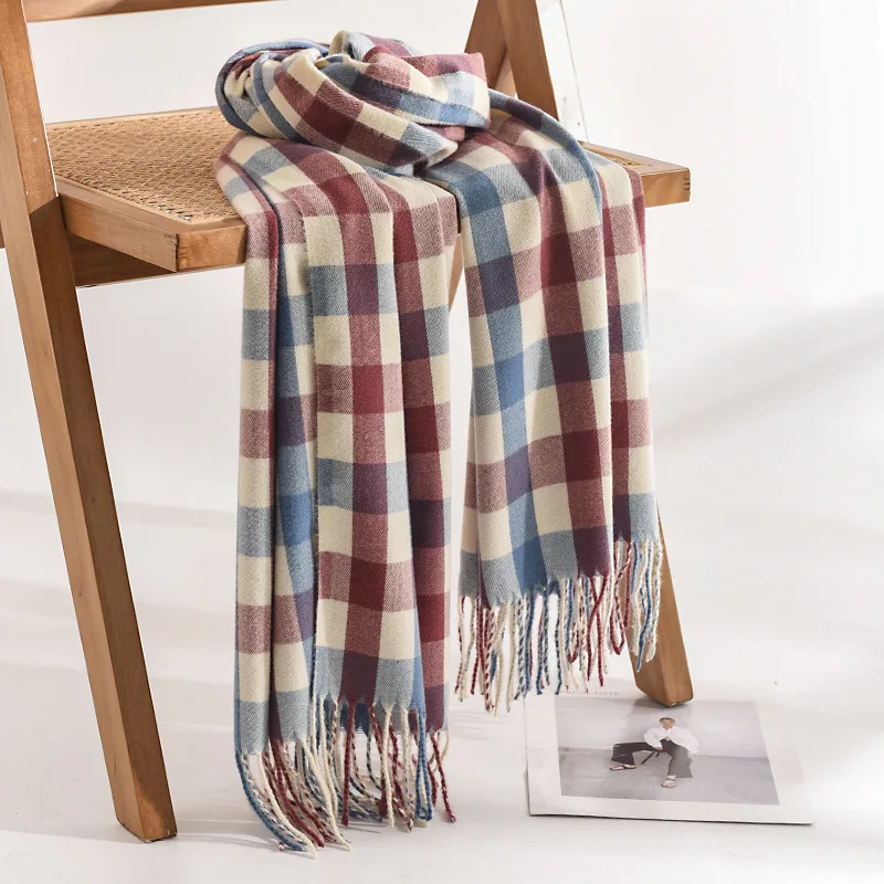 

Super Soft Luxurious Cashmere Feel Scarf, unisex for Men and Women Winter Long Plaid Shawls Wraps Scarf
