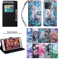 painted phone case for oneplus nord ce 2 n200 10 pro 7t etui flip pu leather wallet card slots magnetic stand protective cover