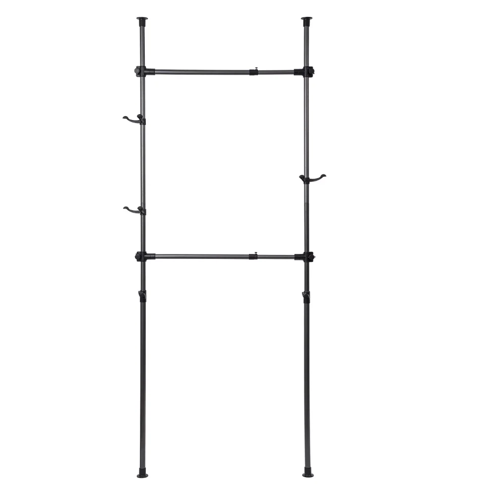 

Adjustable Clothes Rack, Garment Rack System For Closet Organizer, Black Wardrobe Rack, Dimensions clothes hanger stand