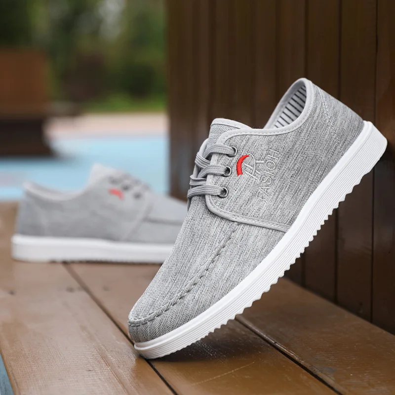 Мужские парусиновые туфли универсальные дышащие повседневная обувь для