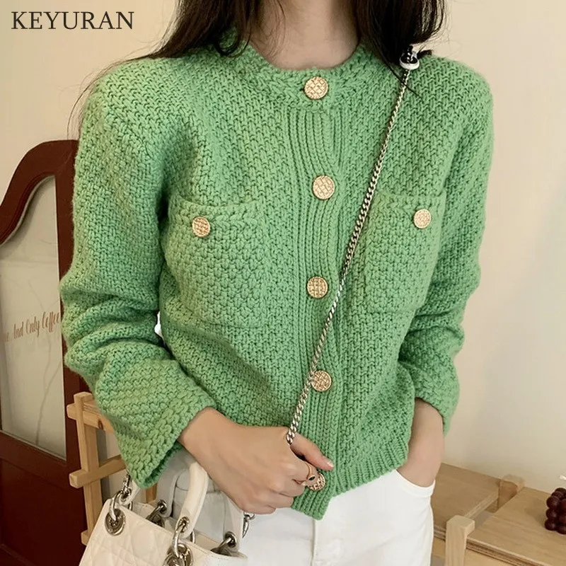 

Sweater Cardigan Women Coat Autumn Long Sleeve Knitted Jumper Elegant Korean Office Lady Vintage Casual Knitted Cardigans Jacket