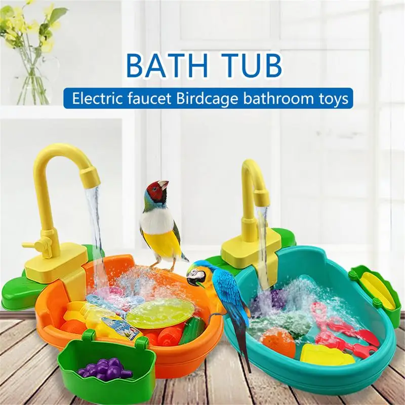 

Parrot Shower Pet Bird Bath Cage Basin Parrot Bath Basin Parrot Shower Bowl Birds Accessories Birds Bathtub Toy With Faucet
