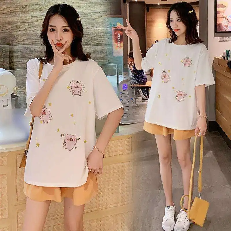 

Забавная Женская Футболка для беременных и беременных 2022, красная женская футболка, новая одежда большого размера для мам