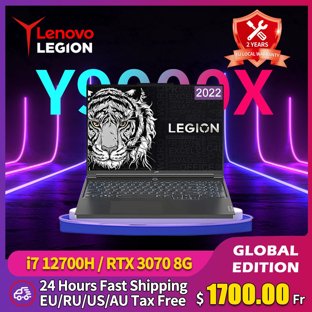 

【Mega Sale】Lenovo Legion Y9000X 2022 Gaming Laptop Computers for Games Notebook Intel i7-12700H RTX 3060/ RTX 3070/RTX 3050 Ti