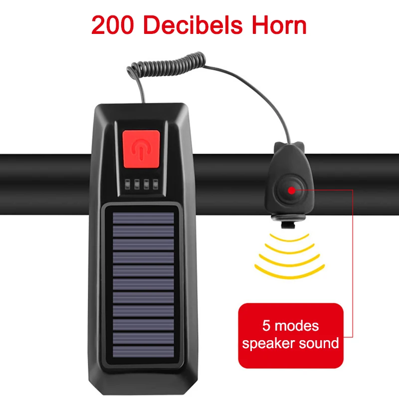 Фонарь передний велосипедный с клаксоном зарядка через USB | Спорт и развлечения