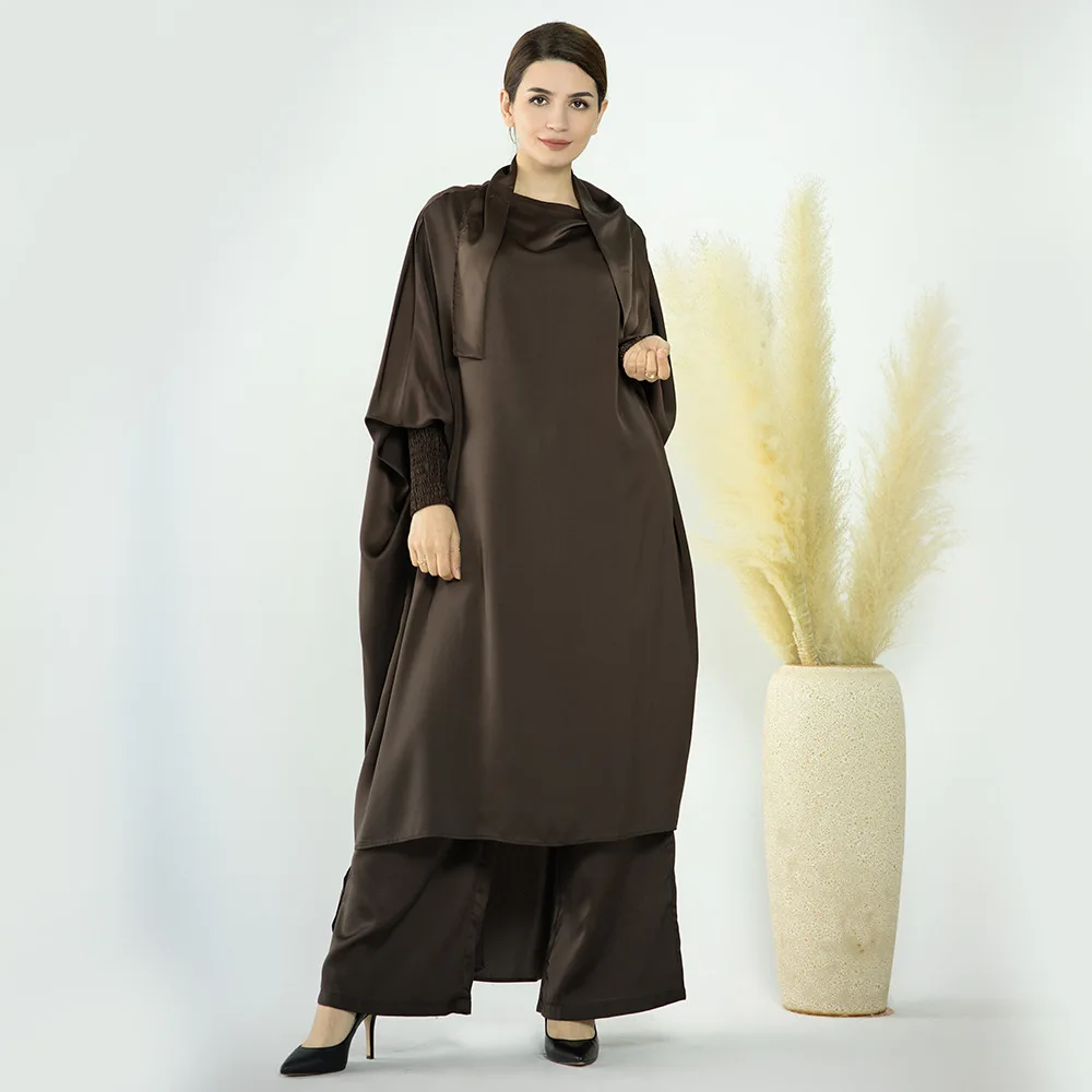 

Fashion retro Muslim shirt+pants suit Ramadan prayer noble luxury suit India-Pakistan Arab clothing Islamic party date dress