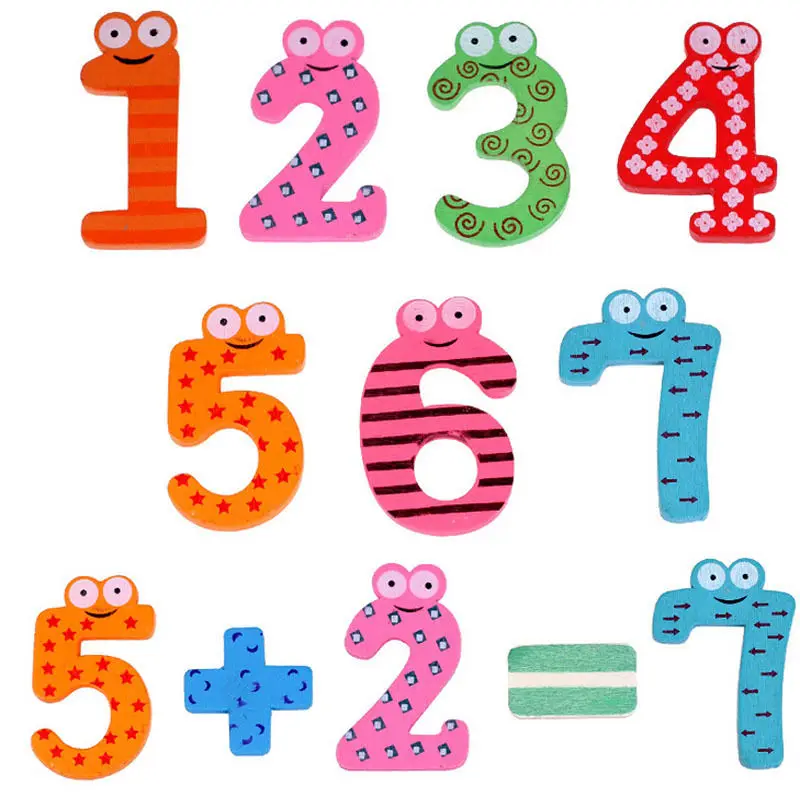

15pcs/set Montessori Baby Number Refrigerator Fridge Magnetic Figure Sticker Mathematics Wooden Educational Toys for Children