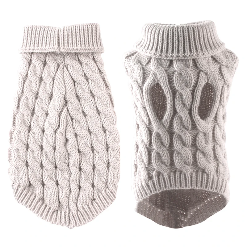 

Теплый свитер для собаки с воротником-хомутом, осенне-зимняя вязаная одежда для домашних животных, одежда для маленьких собак, свитер для со...