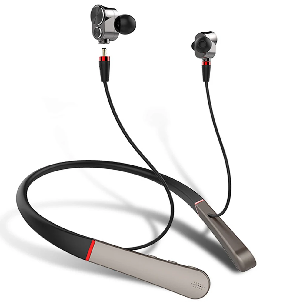 

Wireless Bluetooth 5.0 Headphone Triple driver Audiophile Neck-Hanging Headset 3 Dynamic Drivers High-Fidelity Stereo Earphone