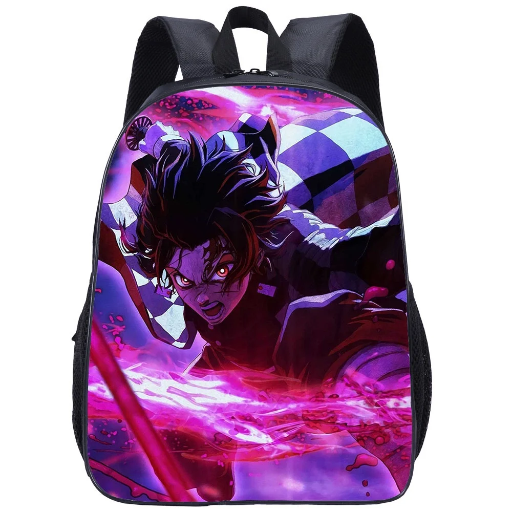 New 3D Printed 16 Inches Children Anime Backpacks Demon Slayer Nezuko Tanjirou Primary Girl Boy Students Cartoon Schoolbags Hot