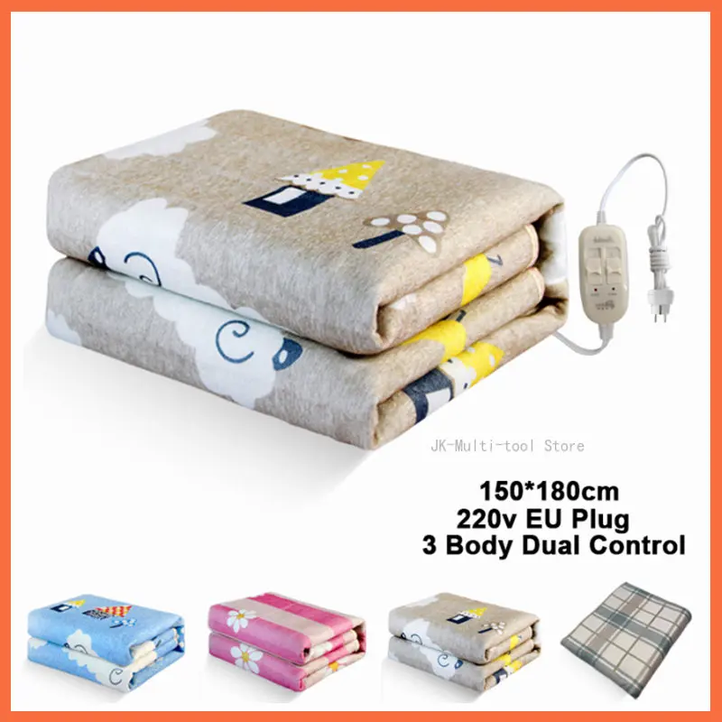 

Electric Blanket 220v Thicker Heater Double Body Warmer 180*150cm Heated Mattress Thermostat Electric Heating Blanket EU Plug