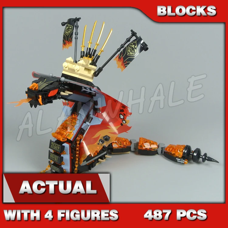 

487pcs Fire Fang Snake Armor Shield Destroyer Scimitar 11329 Building Blocks Children Sets Compatible With Model