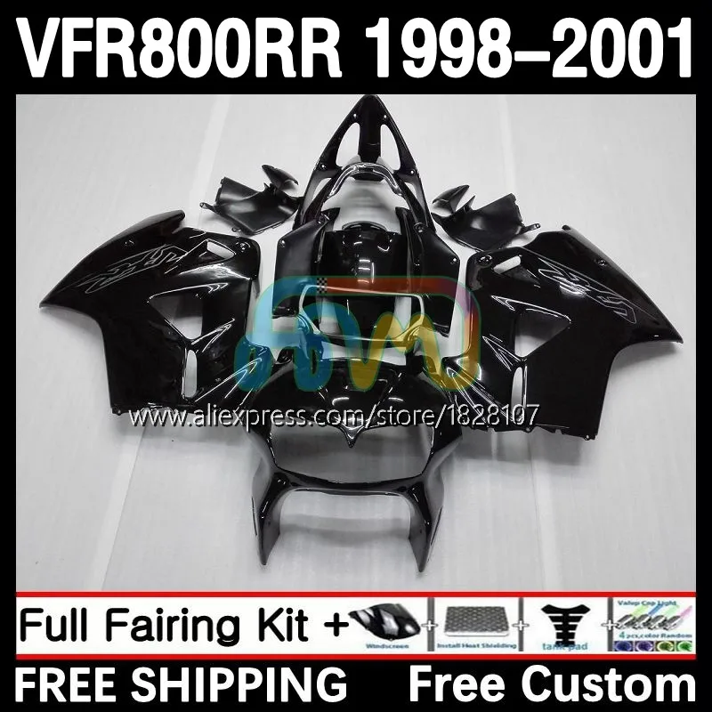 

Fairing For HONDA Interceptor VFR800RR VFR 800RR 800 28No.25 VFR800 RR 98 99 00 01 VFR-800 1998 1999 2000 2001 Body Glossy Black