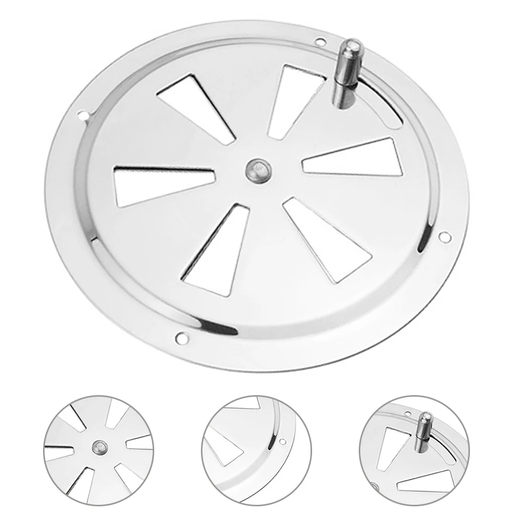 

128mm/5.04inch Round Air Stainless Steel Air Vent Grille Duct Ventilation Cover Boat Marine Round Air Vent Louver Side Knob Open