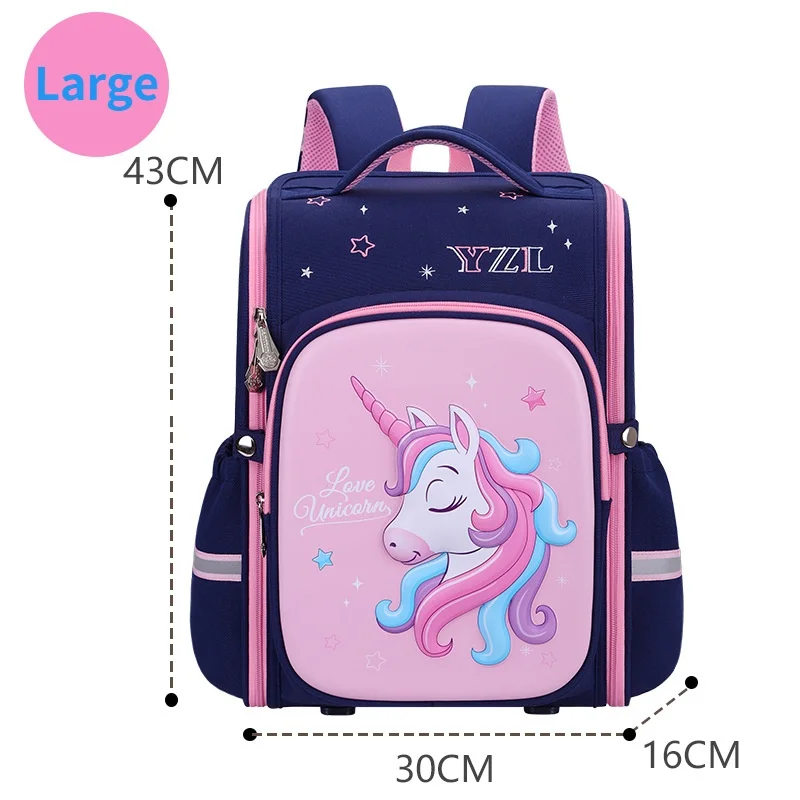 Grade 1-6 Girls Sweet Cartoon Unicorn Backpacks New Dreamy Children Cute Students Reflective Fashion Schoolbags Drop Shipping