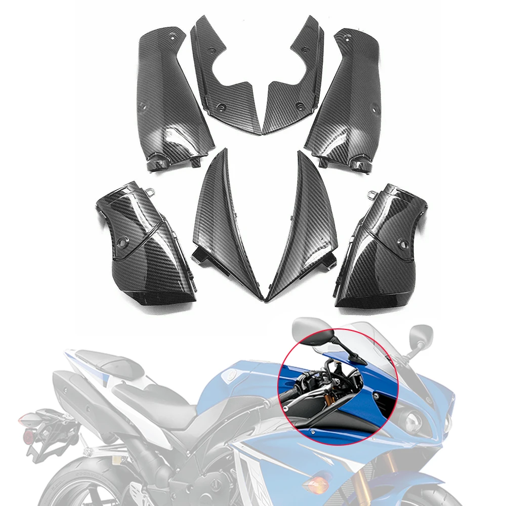 

For YAMAHA YZF R1 YZFR1 2009-2014 Motorcycle Front Intake Tube Inner Side Dash Fairing Covers Air Duct ABS Carbon Fiber Cowl Kit