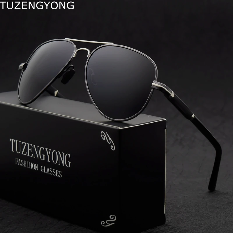 

Классические поляризованные солнцезащитные очки TUZENGYONG, мужские очки-авиаторы для вождения, UV400, аксессуары для мужчин, зеркальные солнцезащитные очки