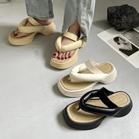 runway flip flop new summer sandals ladies platform real leather single strap summer shoes ladies summer mules