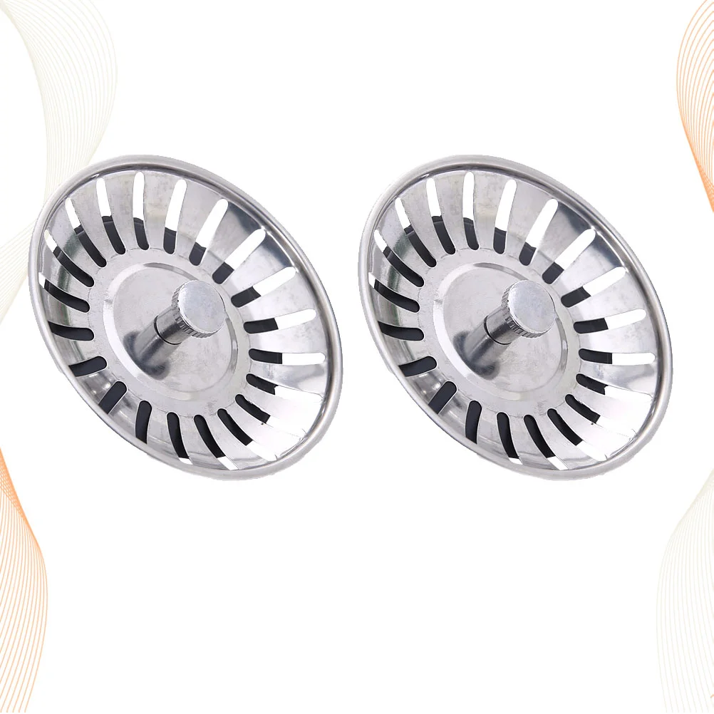 

2pcs Stainless Steel Kitchen Sink Strainer Waste Plug Sink Filter Bathroom Basin Sink Drain Kitchen Accessories