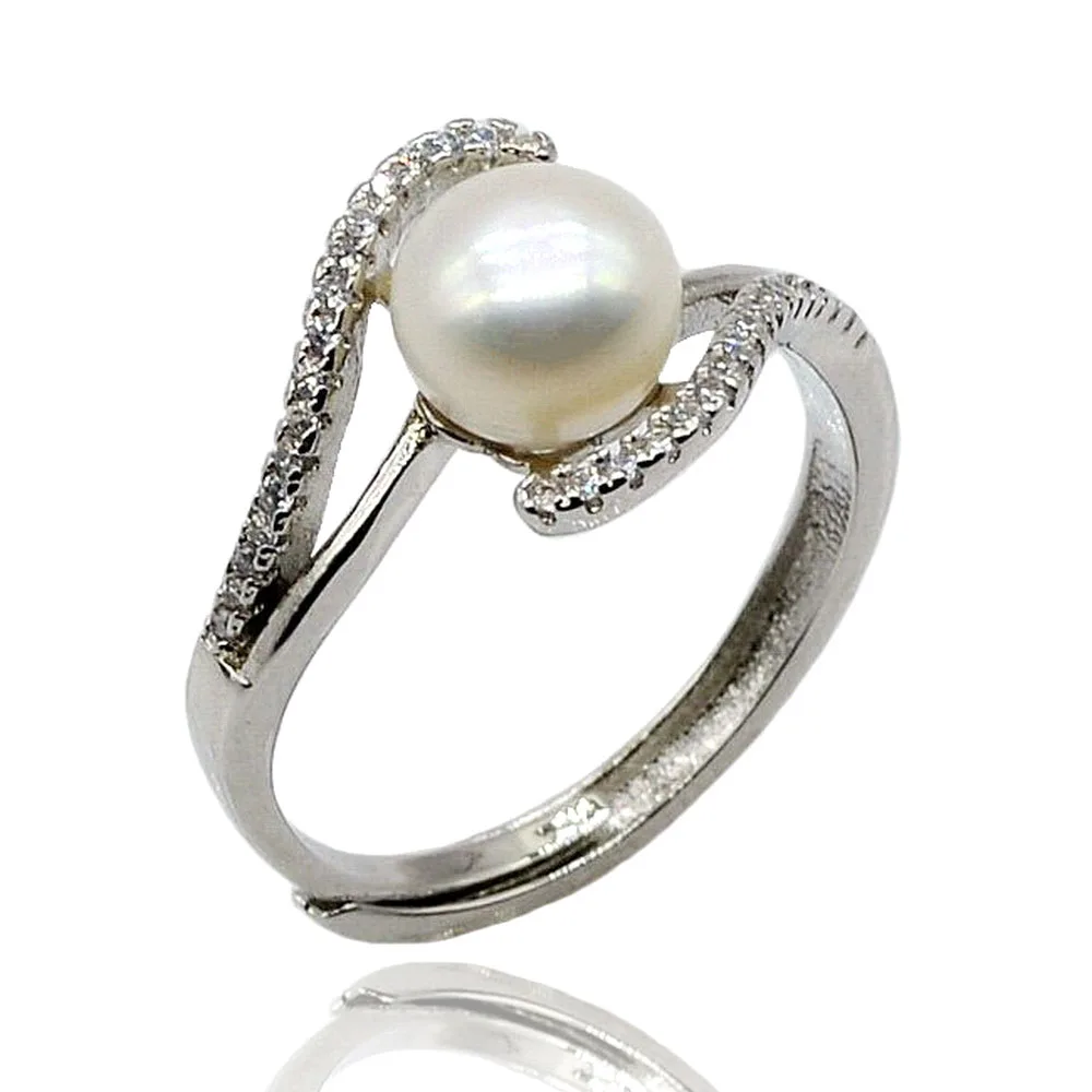 Женские кольца с круглым искусственным цирконием регулируемый размер простой