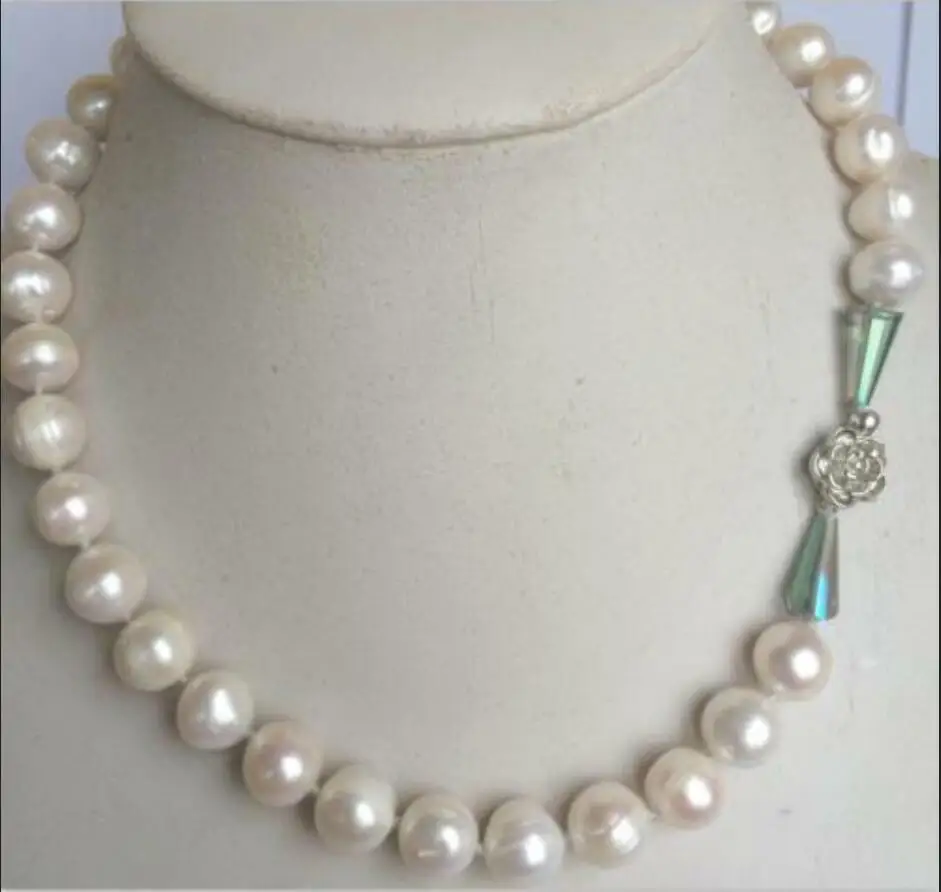 

Новое Натуральное белое Жемчужное Ожерелье AKOYA 11-12 мм и кристалл 18 дюймов