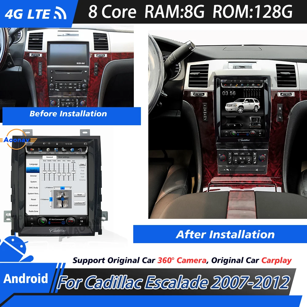 

Car radio touch screen For Cadillac Escalade 2007-2012 Multimedia Recorder Head Unit Android Navigation with Carplay