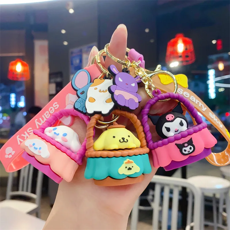 

Kawaii Sanrio брелок Hello Kitty Kuromi Cinnamoroll Key кольцо с орнаментом школьный рюкзак Кукла кулон аксессуары игрушки Праздничные подарки