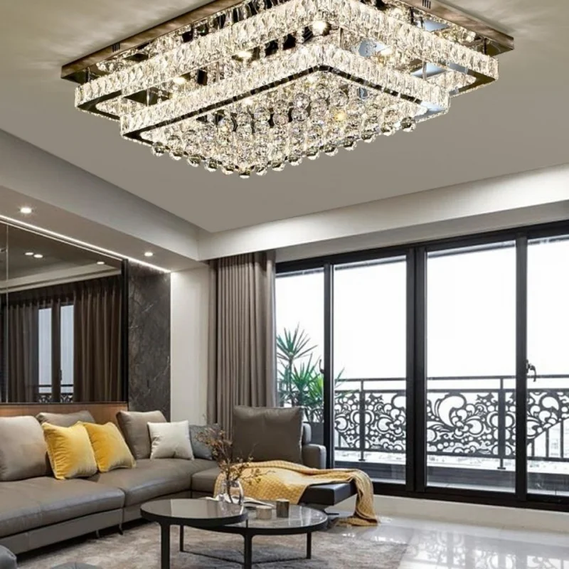 Хрустальная лампа в гостиной светодиодная роскошные уютные потолочные