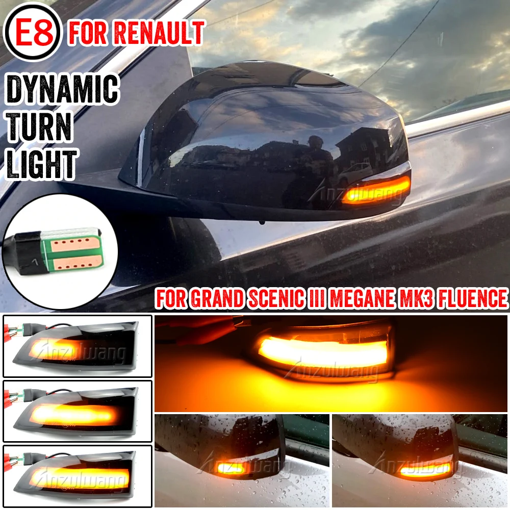 

Fit for Renault Megane 3 MK3 III RS 2008-2016 BZ KZ DZ Dynamic Blinker Indicator Mirror Turn Light Signal